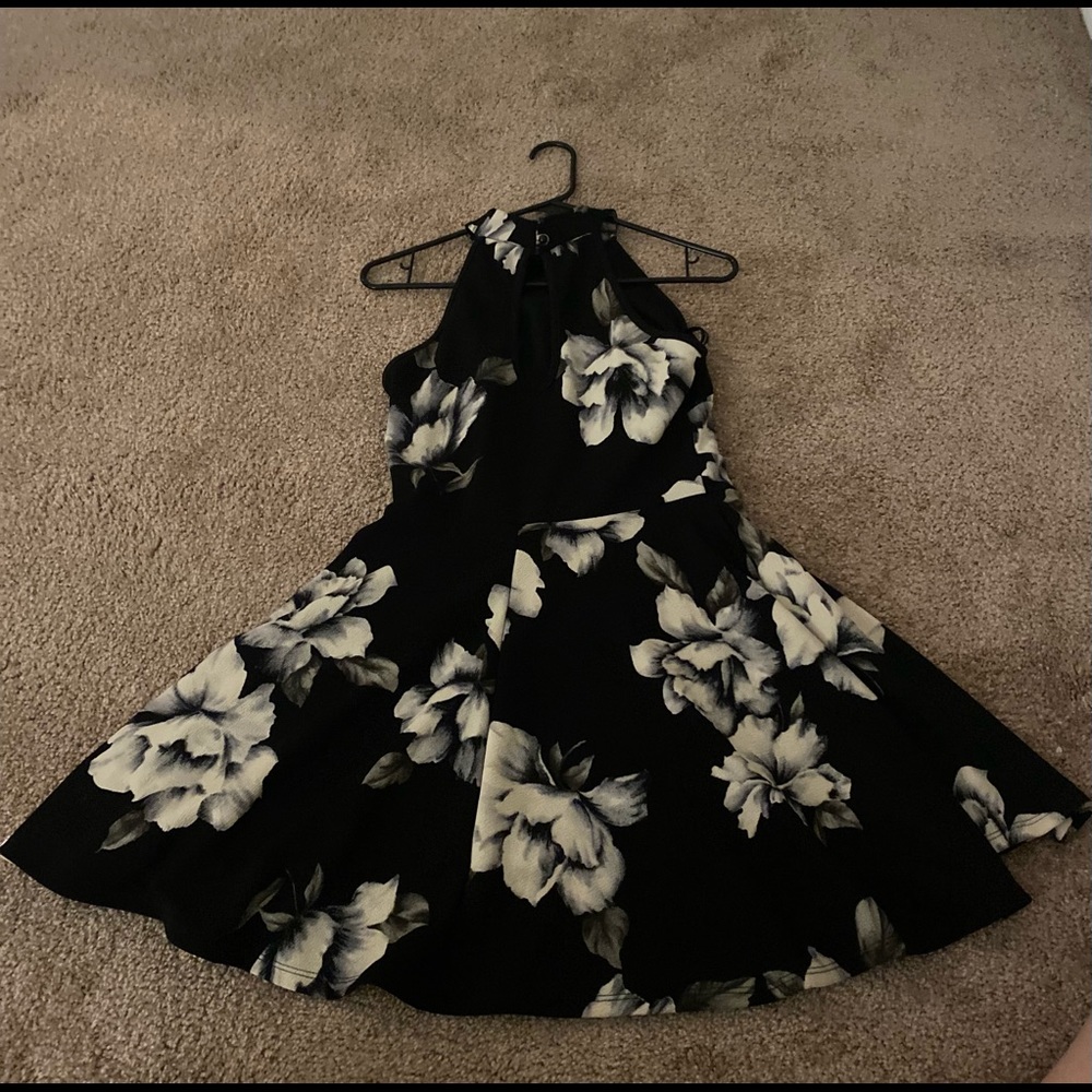 Black dress with flowers